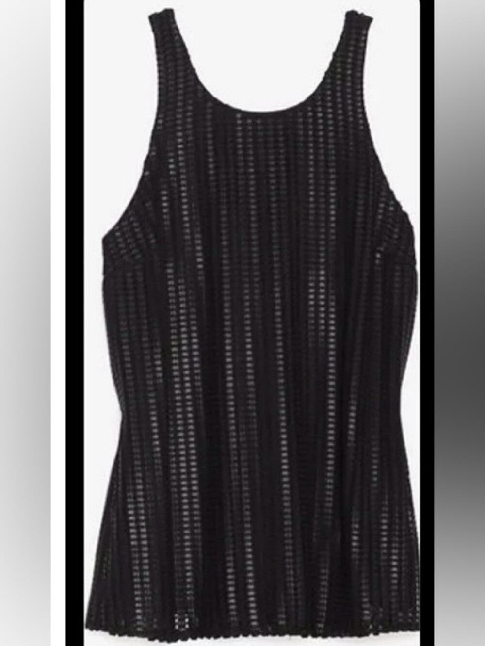 Intermix Exclusive Open Back Textured Long Black Top PM